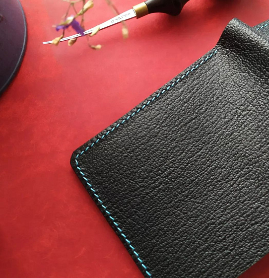 Кошелёк "Бифолд" чёрный/синий