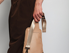 Сумка-слинг Авеню-35 (Сафьяно) беж.