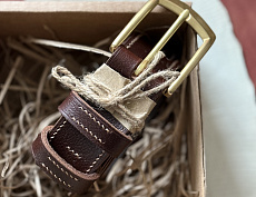 Ремень "Бурбон браун" кожа + латунь