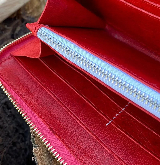 Большой кошелек на молнии (красный)