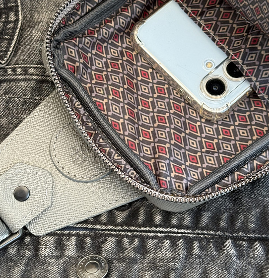 Сумка-слинг Авеню-35 (Сафьяно) серая