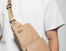 Сумка-слинг Авеню-35 (Сафьяно) беж.