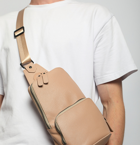 Сумка-слинг Авеню-35 (Сафьяно) беж.