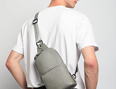 Сумка-слинг Авеню-35 (Сафьяно) серая
