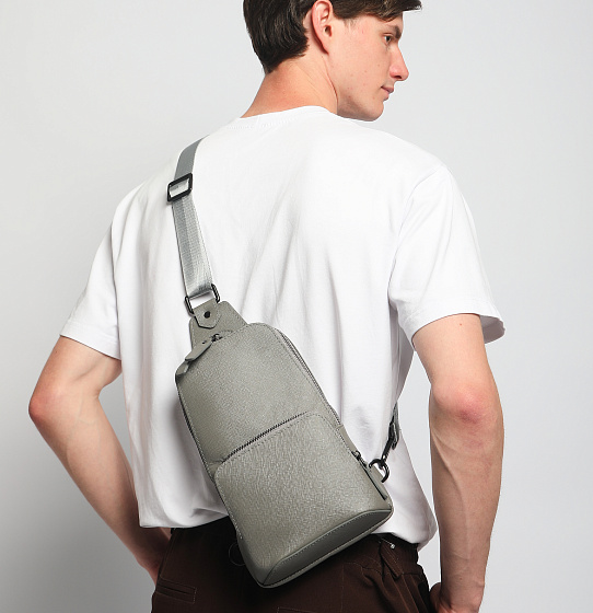 Сумка-слинг Авеню-35 (Сафьяно) серая