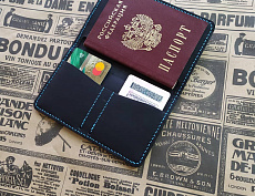 Обложка для документов и карт (чёрн)