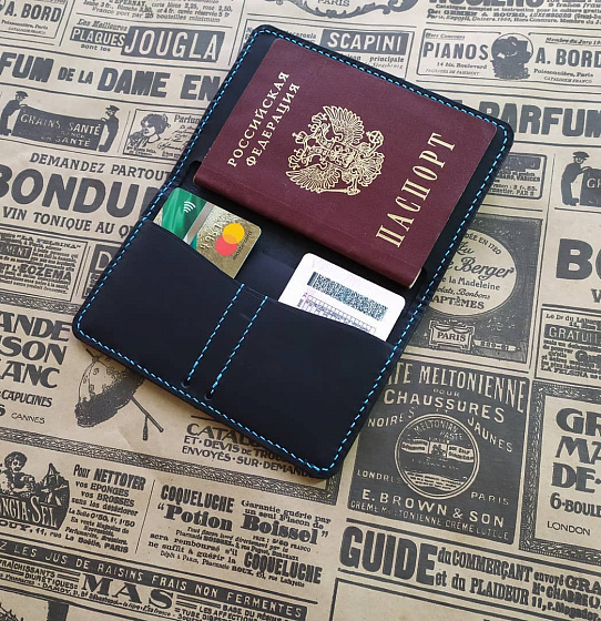 Обложка для документов и карт (чёрн)