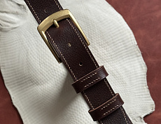 Ремень "Бурбон браун" кожа + латунь