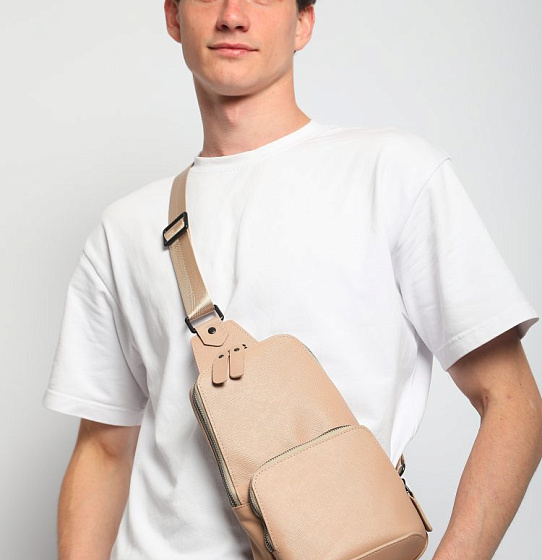 Сумка-слинг Авеню-35 (Сафьяно) беж.