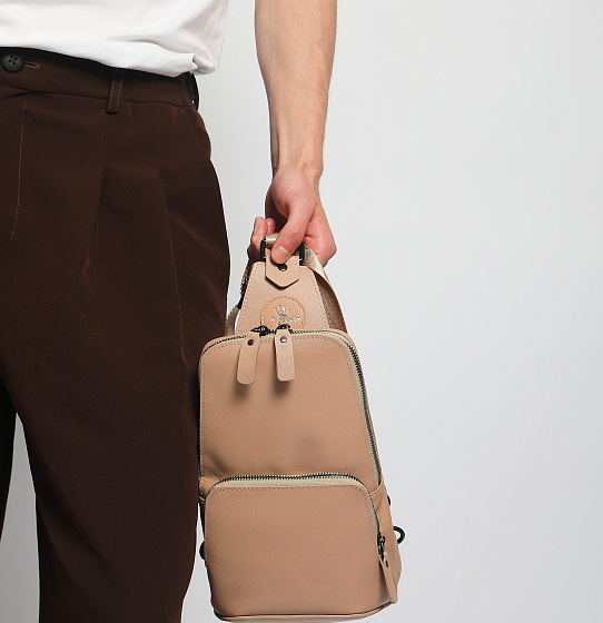 Сумка-слинг Авеню-35 (Сафьяно) беж.