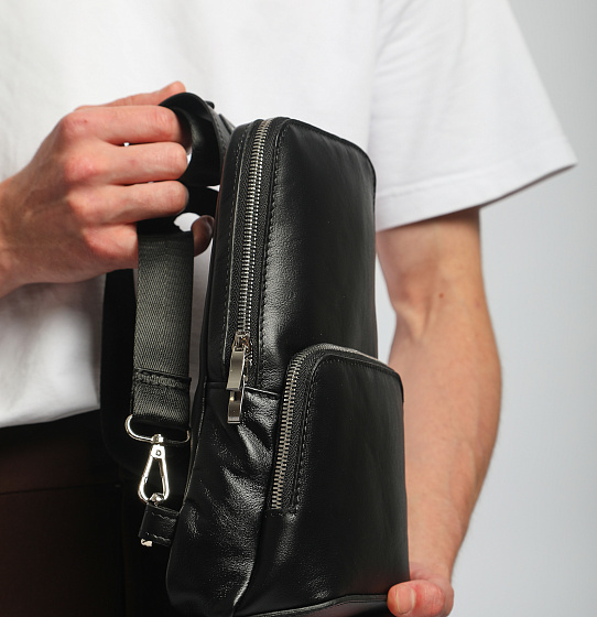 Сумка-слинг Авеню-35 (чёрная Nappa)