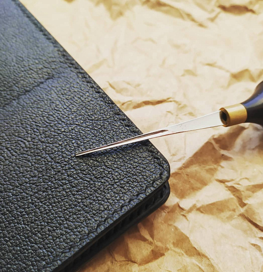 Лонг из натуральной кожи (увеличенный)