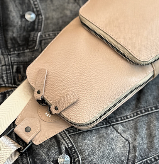 Сумка-слинг Авеню-35 (Сафьяно) беж.