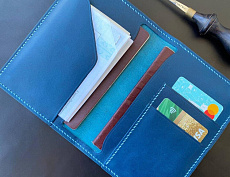 Обложка для документов и карт (синяя)