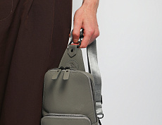 Сумка-слинг Авеню-35 (Сафьяно) серая