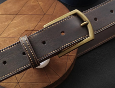 Ремень "Классик Браун" кожа + латунь