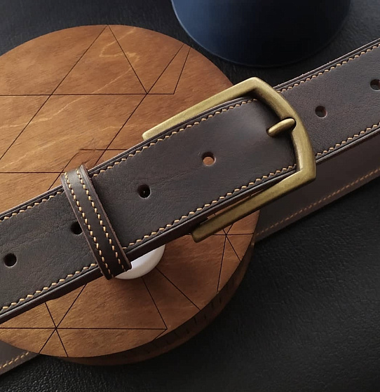 Ремень "Классик Браун" кожа + латунь