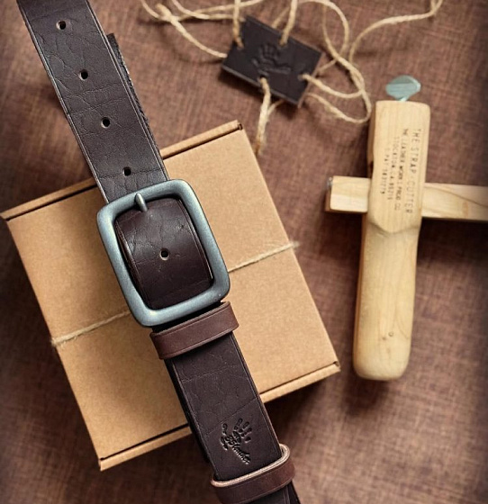 Ремень "Техас Браун" из натуральной кожи