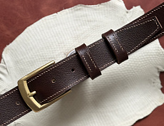 Ремень "Бурбон браун" кожа + латунь