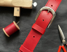 Ремень “FuryRed” из натуральной кожи