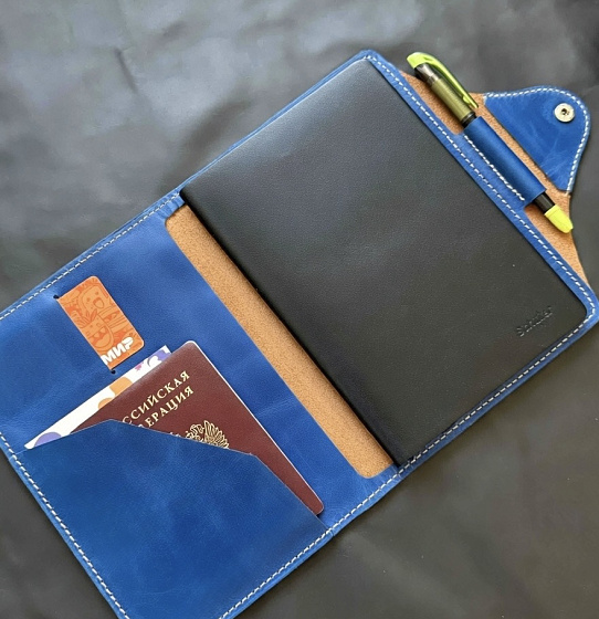 Обложка для ежедневника А6 (синяя)