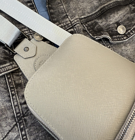 Сумка-слинг Авеню-35 (Сафьяно) серая