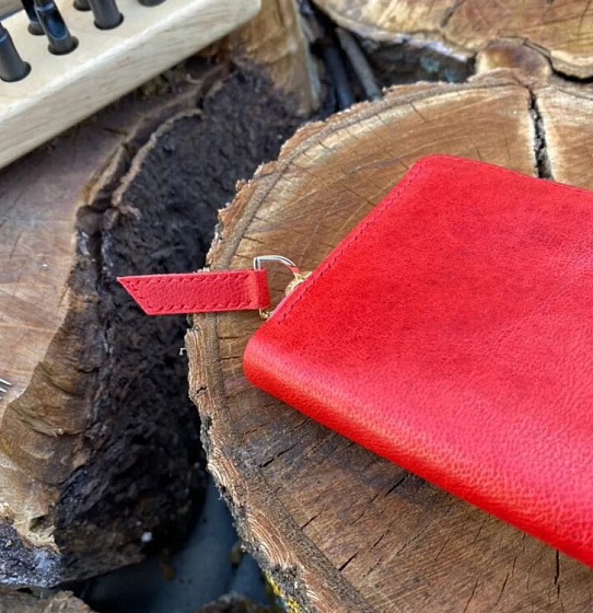 Большой кошелек на молнии (красный)