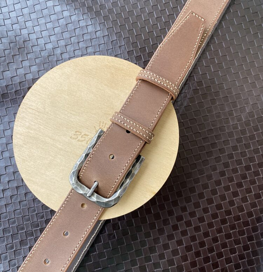 Ремень "Бизон" с кованой пряжкой (кор.)