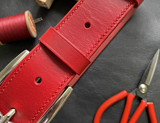 Ремень “FuryRed” из натуральной кожи