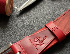 Ремень “FuryRed” из натуральной кожи