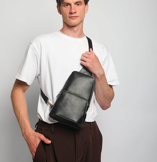 Сумка-слинг Авеню-35 (чёрная Nappa)