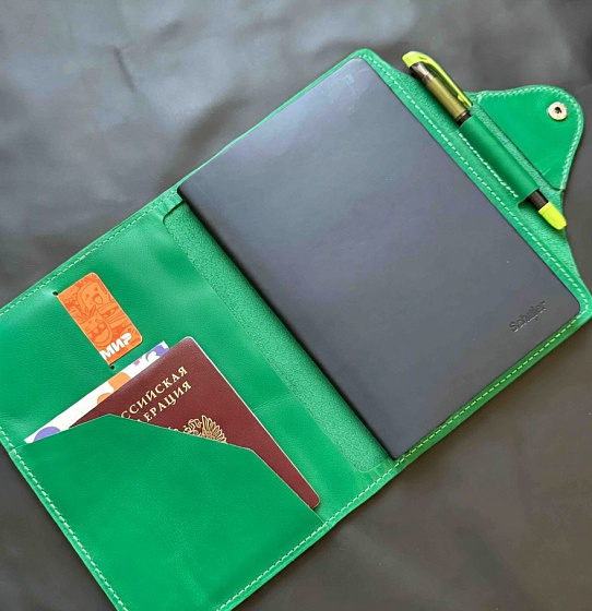 Обложка для ежедневника А6 (зелёная)