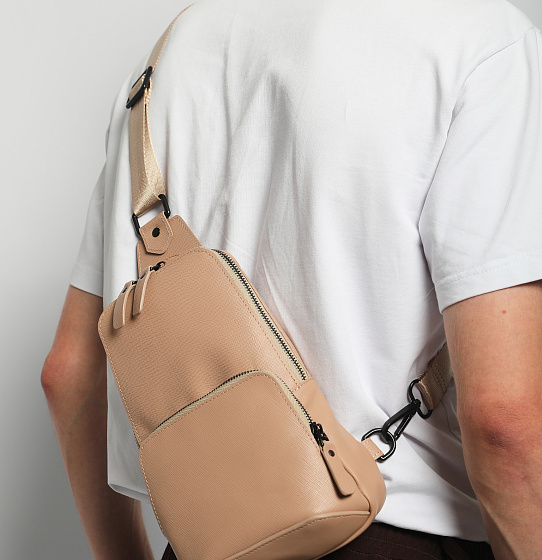 Сумка-слинг Авеню-35 (Сафьяно) беж.