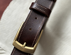 Ремень "Бурбон браун" кожа + латунь