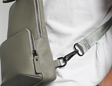 Сумка-слинг Авеню-35 (Сафьяно) серая