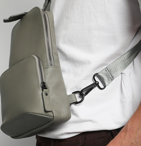 Сумка-слинг Авеню-35 (Сафьяно) серая