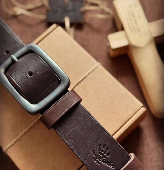 Ремень "Техас Браун" из натуральной кожи