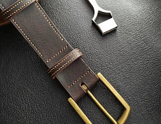 Ремень "Классик Браун" кожа + латунь