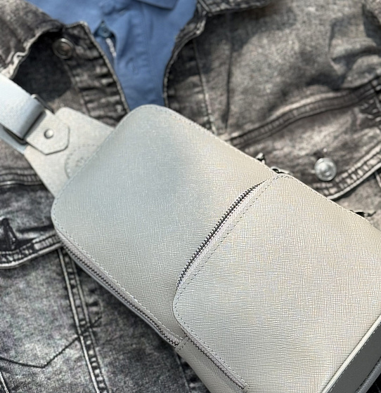 Сумка-слинг Авеню-35 (Сафьяно) серая