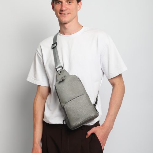 Сумка-слинг Авеню-35 (Сафьяно) серая