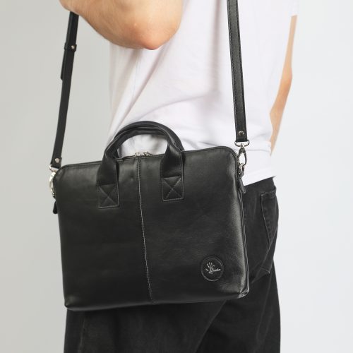 Сумка для ноутбука «Сити-лайн» из натуральной кожи (чёрн.)